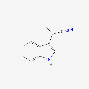 molecular formula C11H10N2 B8659943 2-(1H-indol-3-yl)propanenitrile 