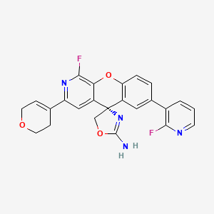 molecular formula C24H18F2N4O3 B8660010 Spiro[5H-[1]benzopyrano[2,3-c]pyridine-5,4'(5'H)-oxazol]-2'-amine, 3-(3,6-dihydro-2H-pyran-4-yl)-1-fluoro-7-(2-fluoro-3-pyridinyl)-, (4'S)- 