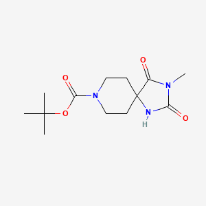 molecular formula C13H21N3O4 B8660087 Tert-butyl 3-methyl-2,4-dioxo-1,3,8-triazaspiro[4.5]decane-8-carboxylate 