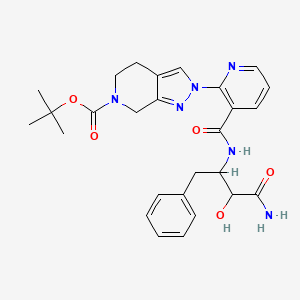 tert-Butyl 2-(3-((4-amino-3-hydroxy-4-oxo-1-phenylbutan-2-yl)carbamoyl)pyridin-2-yl)-4,5-dihydro-2H-pyrazolo[3,4-c]pyridine-6(7H)-carboxylate