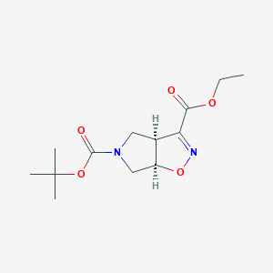 molecular formula C13H20N2O5 B8660154 Cis-5-Tert-Butyl3-Ethyl6,6A-Dihydro-3Ah-Pyrrolo[3,4-D]Isoxazole-3,5(4H)-Dicarboxylate 