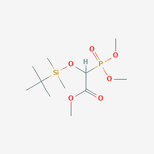 molecular formula C11H25O6PSi B8660258 Methyl 2-[(tert-butyldimethylsilyl)oxy]-2-(dimethoxyphosphoryl)acetate 