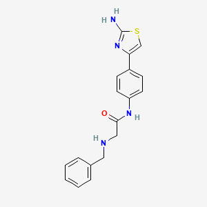 molecular formula C18H18N4OS B8660363 Acetamide, N-[4-(2-amino-4-thiazolyl)phenyl]-2-[(phenylmethyl)amino]- CAS No. 193345-40-3