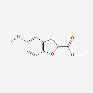 molecular formula C11H12O4 B8660387 Methyl 5-methoxy-2,3-dihydro-1-benzofuran-2-carboxylate 