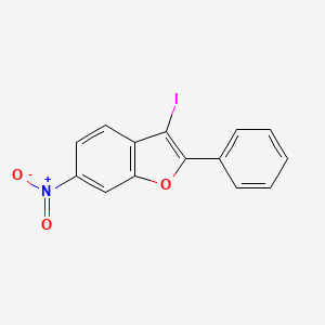 molecular formula C14H8INO3 B8660482 3-Iodo-6-nitro-2-phenyl-1-benzofuran 