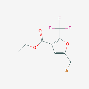 molecular formula C9H8BrF3O3 B8660676 Ethyl 5-(bromomethyl)-2-(trifluoromethyl)furan-3-carboxylate CAS No. 17515-76-3