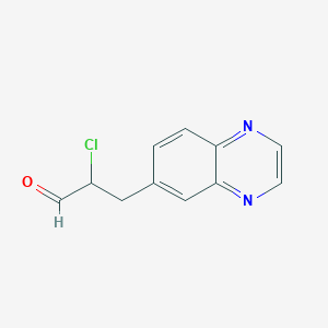 molecular formula C11H9ClN2O B8660689 2-Chloro-3-quinoxalin-6-ylpropanal 