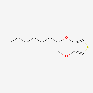 molecular formula C12H18O2S B8660729 Thieno[3,4-b]-1,4-dioxin, 2-hexyl-2,3-dihydro- CAS No. 126213-53-4