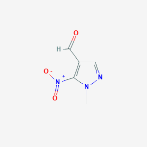 molecular formula C5H5N3O3 B8660889 1-methyl-5-nitro-1H-pyrazole-4-carbaldehyde 