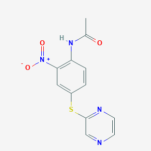 molecular formula C12H10N4O3S B8661129 N-(2-Nitro-4-(pyrazin-2-ylthio)phenyl)acetamide CAS No. 55564-28-8