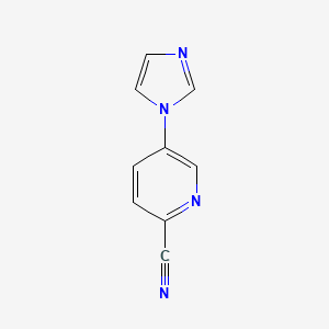 molecular formula C9H6N4 B8661173 5-(1H-imidazol-1-yl)picolinonitrile CAS No. 1301214-64-1