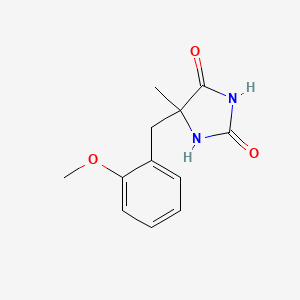 molecular formula C12H14N2O3 B8661277 5-[(2-Methoxyphenyl)methyl]-5-methylimidazolidine-2,4-dione 