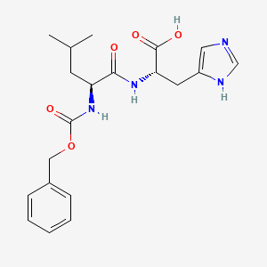 molecular formula C20H26N4O5 B8661349 (S)-2-((S)-2-(((Benzyloxy)carbonyl)amino)-4-methylpentanamido)-3-(1H-imidazol-4-yl)propanoic acid CAS No. 79778-48-6