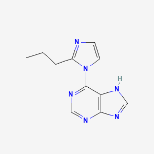 molecular formula C11H12N6 B8661410 6-(2-Propylimidazol-1-yl)purine 