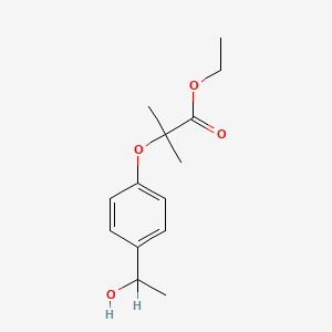 molecular formula C14H20O4 B8661838 Ethyl 2-(4-(1-hydroxyethyl)phenoxy)isobutyrate CAS No. 52179-08-5