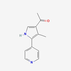 molecular formula C12H12N2O B8662002 1-[4-methyl-5-(pyridin-4-yl)-1H-pyrrol-3-yl]ethan-1-one 