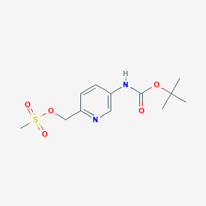 molecular formula C12H18N2O5S B8662066 (5-(Tert-butoxycarbonylamino)pyridin-2-yl)methyl methanesulfonate 