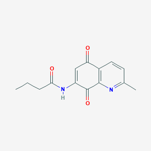 molecular formula C14H14N2O3 B8662078 7-Butyramido-2-methylquinoline-5,8-dione CAS No. 162219-17-2