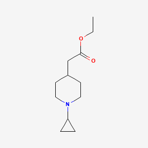 molecular formula C12H21NO2 B8662154 Ethyl 2-(1-cyclopropylpiperidin-4-yl)acetate 