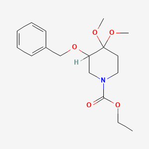 Ethyl 4,4-dimethoxy-3-(phenylmethoxy)piperidine-1-carboxylate