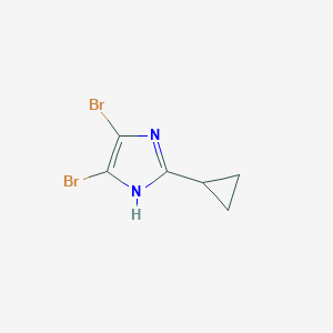 molecular formula C6H6Br2N2 B8662386 4,5-dibromo-2-cyclopropyl-1H-imidazole 