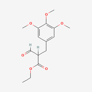 molecular formula C15H20O6 B8662422 Ethyl 2-formyl-3-(3,4,5-trimethoxyphenyl)propionate CAS No. 72830-04-7