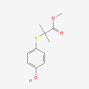 molecular formula C11H14O3S B8662475 Methyl 2-(4-hydroxyphenyl-thio)isobutyrate CAS No. 566189-18-2