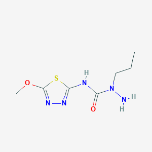 molecular formula C7H13N5O2S B8662625 N-(5-Methoxy-1,3,4-thiadiazol-2-yl)-1-propylhydrazinecarboxamide CAS No. 57773-88-3