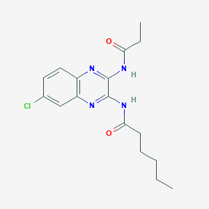N-(7-Chloro-3-propanamidoquinoxalin-2-YL)hexanamide