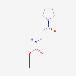 molecular formula C12H22N2O3 B8662800 Tert-butyl (3-oxo-3-(pyrrolidin-1-yl)propyl)carbamate 