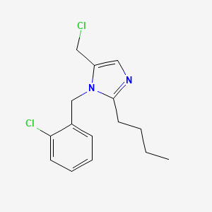 molecular formula C15H18Cl2N2 B8663047 2-Butyl-5-(chloromethyl)-1-[(2-chlorophenyl)methyl]-1H-imidazole CAS No. 143851-87-0