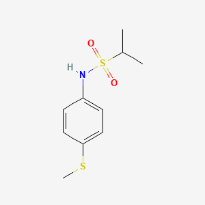 molecular formula C10H15NO2S2 B8663106 N-(4-methylsulfanylphenyl)propane-2-sulfonamide 