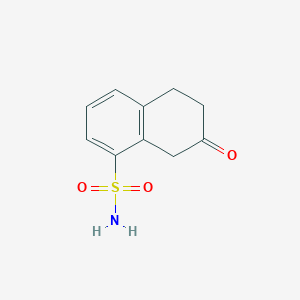 molecular formula C10H11NO3S B8663109 7-Oxo-5,6,7,8-tetrahydronaphthalene-1-sulfonamide CAS No. 134466-02-7