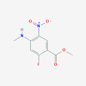 molecular formula C9H9FN2O4 B8663121 Methyl 2-fluoro-4-(methylamino)-5-nitrobenzoate 