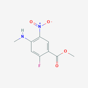 molecular formula C9H9FN2O4 B8663121 2-Fluoro-4-methylamino-5-nitro-benzoic acid methyl ester 