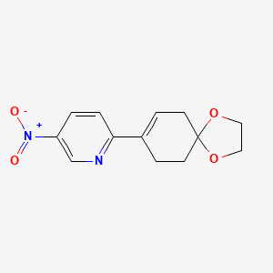 molecular formula C13H14N2O4 B8663150 2-(1,4-Dioxaspiro[4.5]dec-7-en-8-yl)-5-nitropyridine 