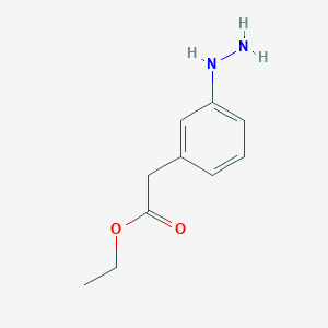 molecular formula C10H14N2O2 B8663168 Acetic acid, 2-(3-hydrazinophenyl)-, ethyl ester 