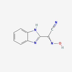 molecular formula C9H6N4O B8663176 (1H-Benzoimidazol-2-yl)-hydroxyimino-acetonitrile 