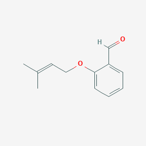 molecular formula C12H14O2 B8663236 Benzaldehyde, 2-[(3-methyl-2-butenyl)oxy]- CAS No. 56074-73-8