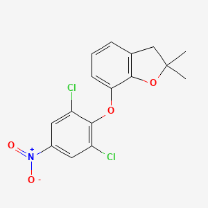 molecular formula C16H13Cl2NO4 B8663257 7-(2,6-Dichloro-4-nitrophenoxy)-2,2-dimethyl-2,3-dihydrobenzofuran CAS No. 83054-15-3