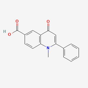 molecular formula C17H13NO3 B8663332 1-Methyl-4-oxo-2-phenyl-1,4-dihydroquinoline-6-carboxylic acid CAS No. 90033-91-3