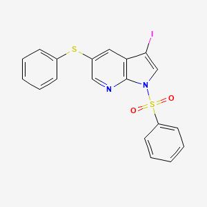 1-(Benzenesulfonyl)-3-iodo-5-(phenylsulfanyl)-1H-pyrrolo[2,3-b]pyridine