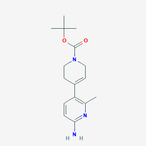 molecular formula C16H23N3O2 B8663400 6-amino-2-methyl-3',6'-dihydro-2'H-[3,4']bipyridinyl-1'-carboxylic acid tert-butyl ester 
