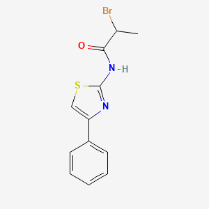 molecular formula C12H11BrN2OS B8663695 2-(alpha-Bromopropionylamino)-4-phenylthiazole 