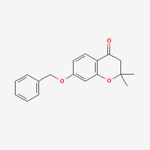 molecular formula C18H18O3 B8663716 7-Benzyloxy-2,3-dihydro-2,2-dimethyl-4-oxobenzopyran 