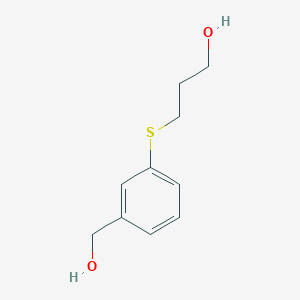 molecular formula C10H14O2S B8663750 3-(3-(Hydroxymethyl)phenylthio)propan-1-ol 