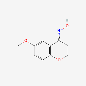 molecular formula C10H11NO3 B8664352 N-(6-methoxy-3,4-dihydro-2H-1-benzopyran-4-ylidene)hydroxylamine 