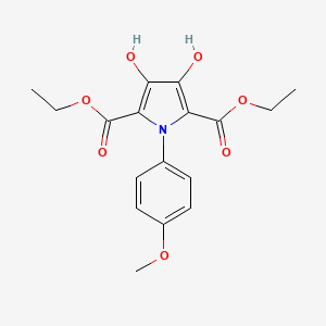 molecular formula C17H19NO7 B8664364 diethyl 3,4-dihydroxy-1-(4-methoxyphenyl)-1H-pyrrole-2,5-dicarboxylate 