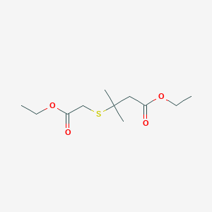 molecular formula C11H20O4S B8664428 ethyl 3-(ethoxycarbonylmethylmercapto)-3-methylbutanoate CAS No. 56291-32-8