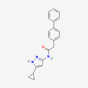 molecular formula C20H19N3O B8664729 N-(5-cyclopropyl-1H-pyrazol-3-yl)-2-(4-phenylphenyl)acetamide CAS No. 326822-52-0